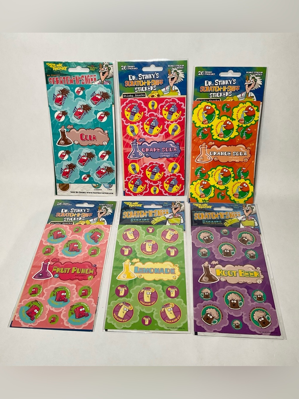 Stink Factory Dr. Stinky’s Scratch-N-Sniff Scented Stickers Lot Of 6 New